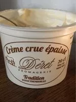 Mängden socker i Crème crue épaisse