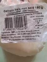 Mängden socker i Galopin frais non salé