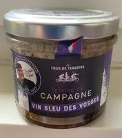 Mängden socker i Terrine de campagne vin bleu des Vosges