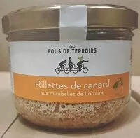 Mängden socker i Rillettes de canard aux mirabelles de Lorraine 300g