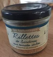 Mängden socker i Rillettes de Sardines aux tomates séchées