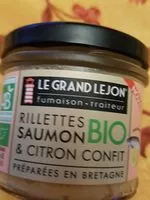 Mängden socker i Rillettes saumon citron confit bio