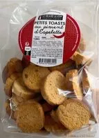 Mängden socker i Petits toasts au piment d'espelette