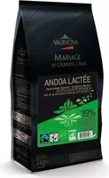 Mängden socker i Valrhona Andoa Lactee, Couverture Vollmilch, Als Callets, 39% Kakao, Bio-zert.
