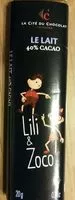 Mängden socker i Lili&zoco le lait 40% cacao