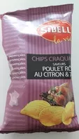 Mängden socker i Chips craquantes poulet rôti au citron et thym