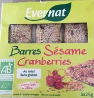 Mängden socker i Barres Sésame Cranberries