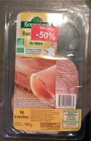 Mängden socker i Bacon fumé au bois de hêtre