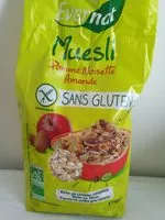Mängden socker i MUESLI pomme noisette amande sans gluten
