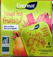 Mängden socker i Youpi les fruits! Pomme Poire Céréales complètes