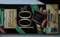 Mängden socker i Tablette chocolat 100%Cacao&éclats d'amandes