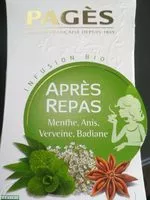 Mängden socker i INFUSION APRES REPAS BIO menthe verveine anis badiane