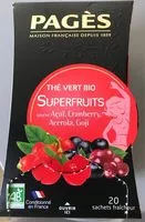 Mängden socker i Thé vert superfruits