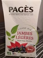 Mängden socker i Tisane bio jambes légères