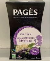 Mängden socker i Thé vert saveur Sureau Myrtille