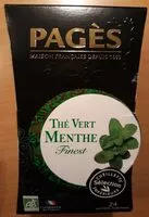 Mängden socker i Thé vert bio Menthe Finest