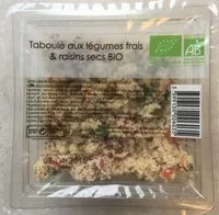 Mängden socker i Taboulé légumes frais et raisins secs