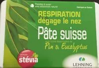 Mängden socker i Pâte Suisse Pin & Eucalyptus Lehning