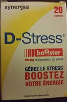 Mängden socker i D-stress Booster - 20 Sachets - Synergia
