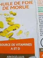 Mängden socker i Huile De Foie De Morue Arkopharma X 220 Capsules