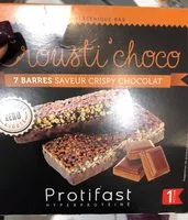 Mängden socker i Protifast Crousti'choco Barres Hyperproteinees 7 Barres (bar)