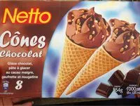 Mängden socker i Netto Glace Cones Chocolat *8