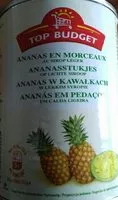 Mängden socker i Ananas En Morceaux Au Sirop Léger Top Budget