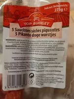 Mängden socker i Saucisses sèches piquantes
