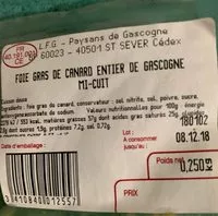 Mängden socker i Foie gras de canard entier de gascogne mi cuit