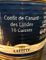 Mängden socker i Confit de canard des Landes 10 cuisses