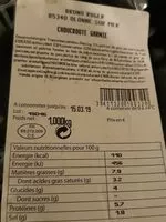 Mängden socker i Choucroute garnie