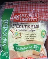 Mängden socker i Fromage Emmental rapé sel réduit