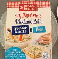 Mängden socker i Paysan Breton - L'apéro Madame Loïk au fromage fouetté et Thon
