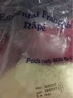 Mängden socker i Emmental Francais Rapé 800g