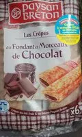 Mängden socker i Paysan Breton - Les Crêpes au fondant et morceaux de chocolat X6