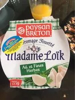 Mängden socker i Fromage tartinable ail et fines herbes
