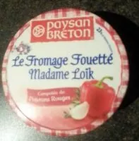 Mängden socker i Le fromage fouetté Madame Loik Poivrons rouges
