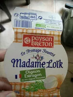 Mängden socker i Paysan Breton - Le Fromage Fouetté Madame Loïk - Oignon Estragon de nos régions françaises