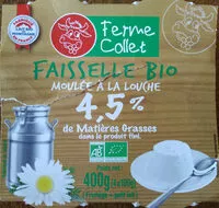 Mängden socker i Faisselle bio, fromage blanc au lait pasteurise, les 4 pots de