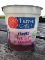 Mängden socker i Yaourt sur lit de framboises