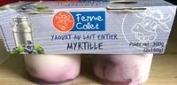 Mängden socker i Yaourt brassé sur lit Myrtille