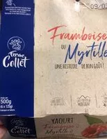 Mängden socker i Yaourt brassé au lait entier framboise ou myrtille