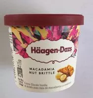 Mängden socker i Crème glacée vanille et éclats avec noix de macadamia caramélisées