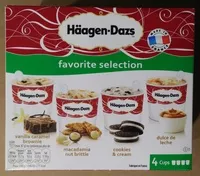 Mängden socker i Favorite Selection - Vanilla Caramel Brownie - Macadamia Nut Brittle - Cookies & Cream - Dulce de Leche