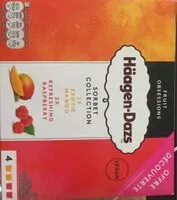 Mängden socker i Haagen-Dazs framboise et mangue