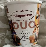 Mängden socker i Häagen-Dazs DUO Dark Chocolate & Salted Caramel Crunch Pint