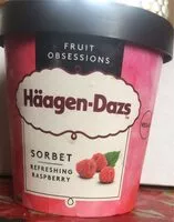 Mängden socker i Sorbet rasperry
