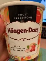 Mängden socker i Crème glacée Häagen-dazs à la pêche et framboise