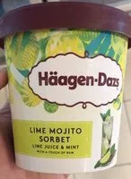 Mängden socker i Glace lime mojito sorbet
