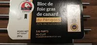 Mängden socker i Bloc de foie gras de canard